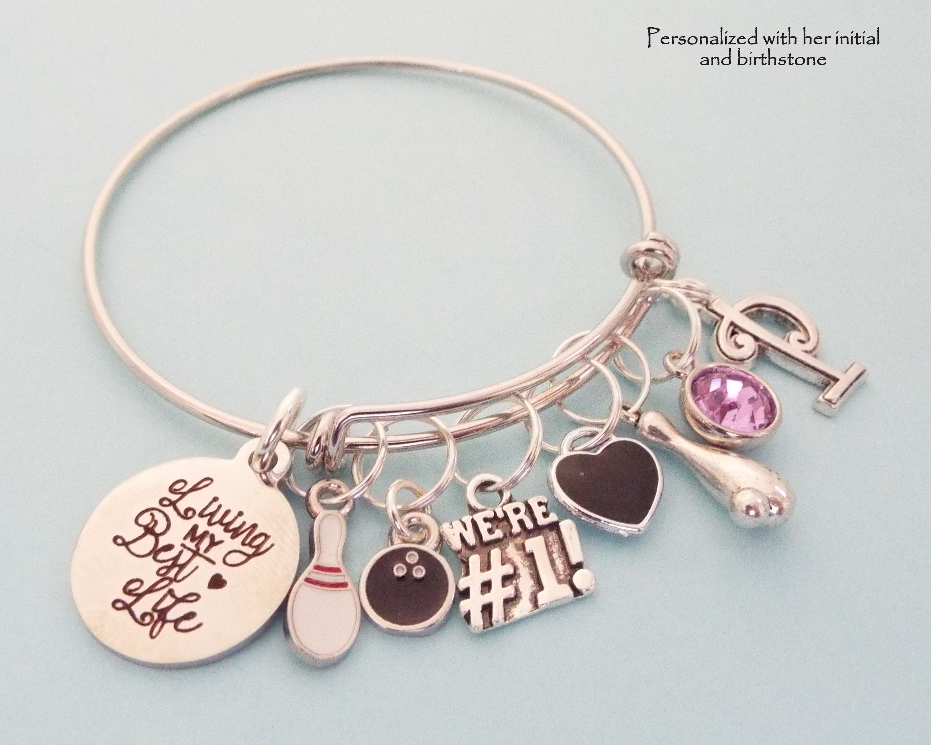 Bowler Bracelet, Personalized Gift, Bowling Team Gift Idea, Bowler's