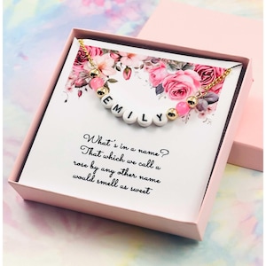 Collar con nombre personalizado, regalo de cumpleaños para ella, joyería para niña, idea de regalo única, regalo para niño, cumpleaños de hija, collar de oro con nombre