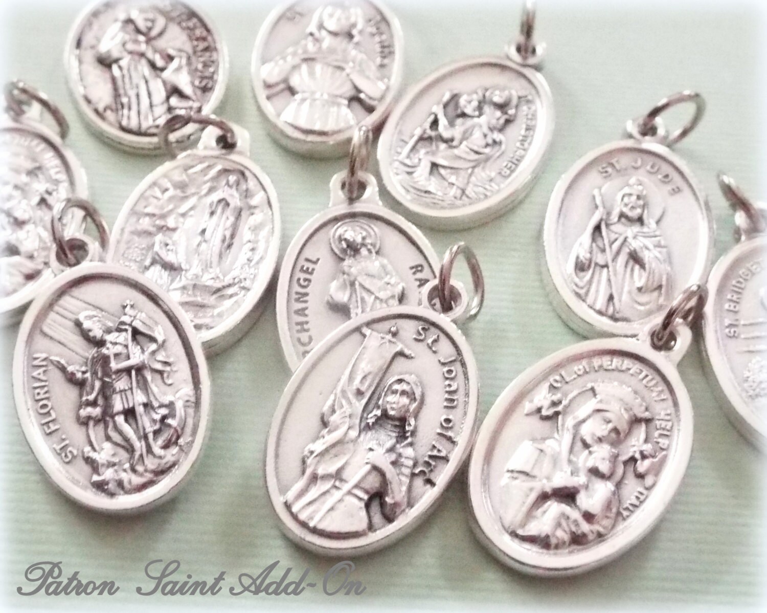 Add a Saint, Saint Charms Add on, St Francis, St Christopher, St Joan of Arc, St Florian