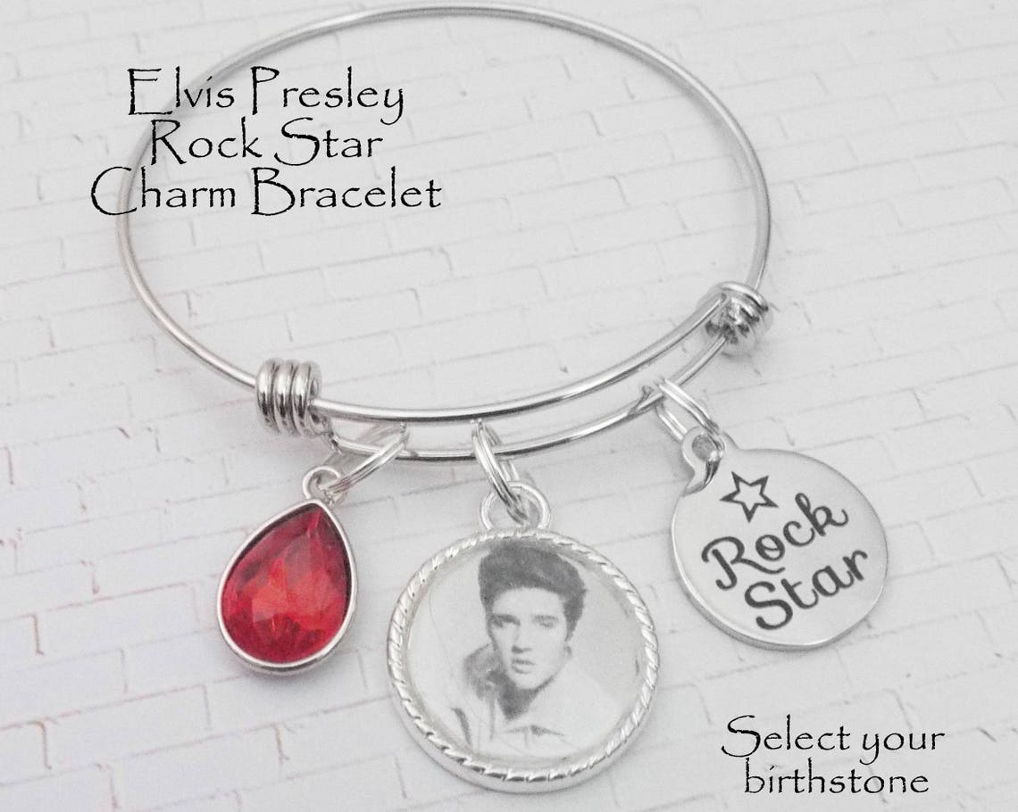 Elvis Presley Gift Charm Bracelet Elvis Fan Gift Elvis Etsy