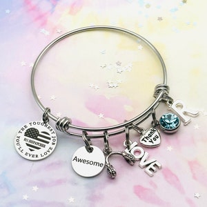 911 Dispatcher Charm Bracelet: Personalized Stainless Steel Jewelry Gift
