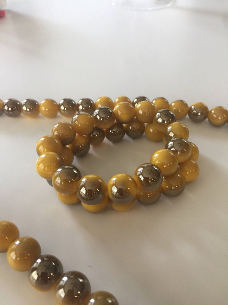 Yellow Necklace and 2 Bracelets