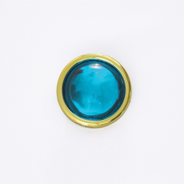 Bowsette Cosplay brooch - blue gem pin, Bowsette gem, Peach gem, Princess Peach pin, light blue gem, Cosplay gem, Large Blue Gem