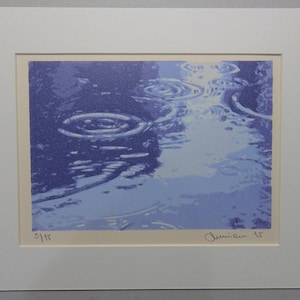 Reflections, 5 Colour Linoprint, Limited Edition of 15, 2015 - Water Serie