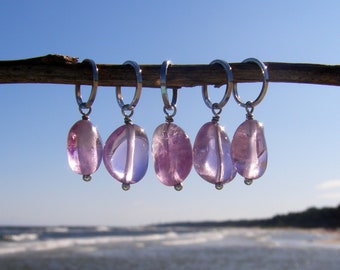 Set of 5 amethyst stitch markers. Christmas gift for knitter