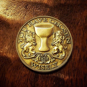 Indiana Jones - &quot;Heads or Tails - FLIP COIN&quot; Challenge Coin!!! Real & False GRAIL!!!