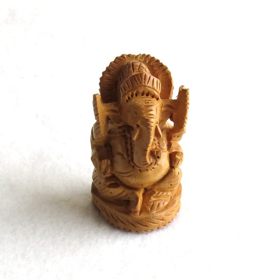 Hand Carved Wooden figure Hindu God Ganesha Vintage Wooden Etsy