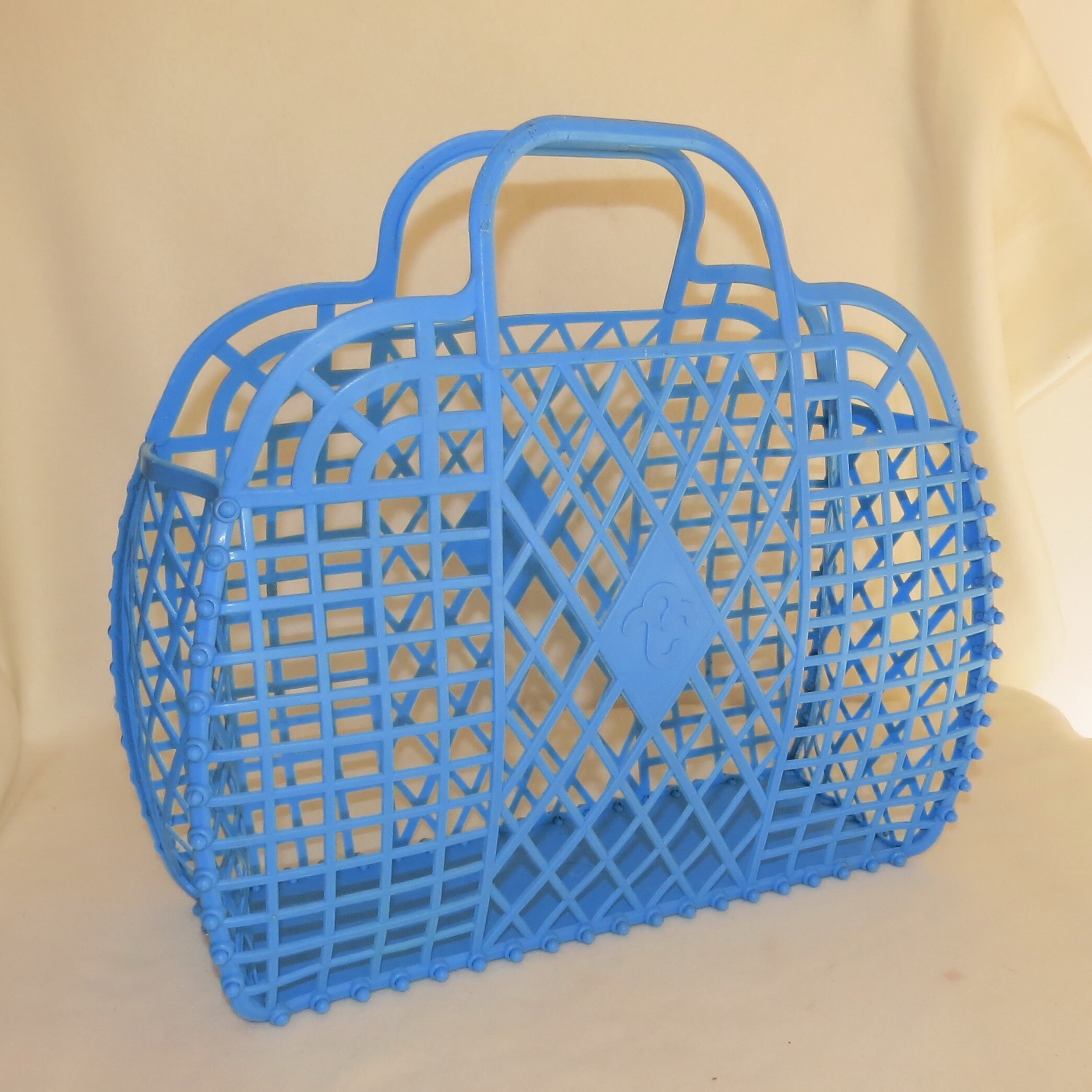Blue Hardplastic Bag Beach Basket Summer Bag Large Etsy
