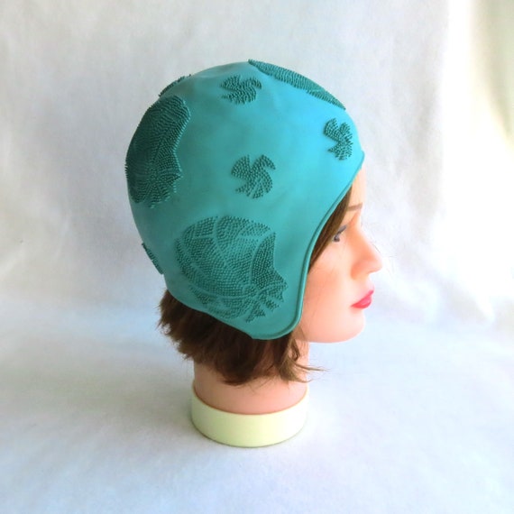 Size 52 - Green Swim hat Swimming Beach rubber