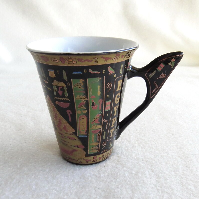 Porcelain Mug From Egypt The Sphinx And Pyramid Vintage Etsy