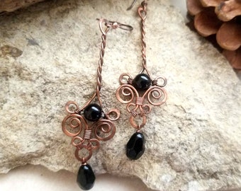 Handcrafted 2-Piece Jewelry Set Acrylic Orange Black and Tan Abstract Swirl Design 19 Necklace /& Bracelet set!