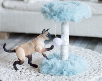 1:4 or 1/6, Miniature cat tree, cat climbing scratching post, cat accessories, bjdcat , diorama accessories, dollhouse