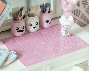 1/4 miniature cutting mat, dollhouse craft room, miniature craft room, miniature office , dollhouse accessories
