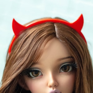 1:4、BJD 7インチヘッドバンド、18 cmヘッドバンド、MSDアクセサリー、ミニフィーヘッドバンド、悪魔デザイン、人形ヘッドバンド、MSD、人形アクセサリー、カスタム人形