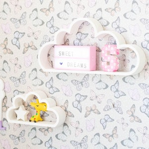 miniature wall cloud shelf set of 2 , 1/4 , 1/6, miniature shelf, miniature bookshelf, dollhouse shelf, BJD, lati yellow,  furniture