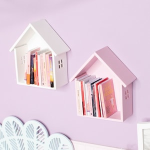 miniature house wall shelf set of 2 , 1/4 , 1/6, miniature shelf, miniature bookshelf, dollhouse shelf, BJD, lati yellow,  furniture