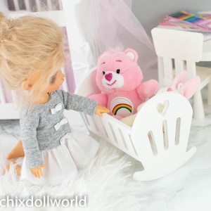 miniature doll doll&#39;s bed , 1/6, miniature stroller, miniature carriage, dollhouse, BJD, lati yellow,