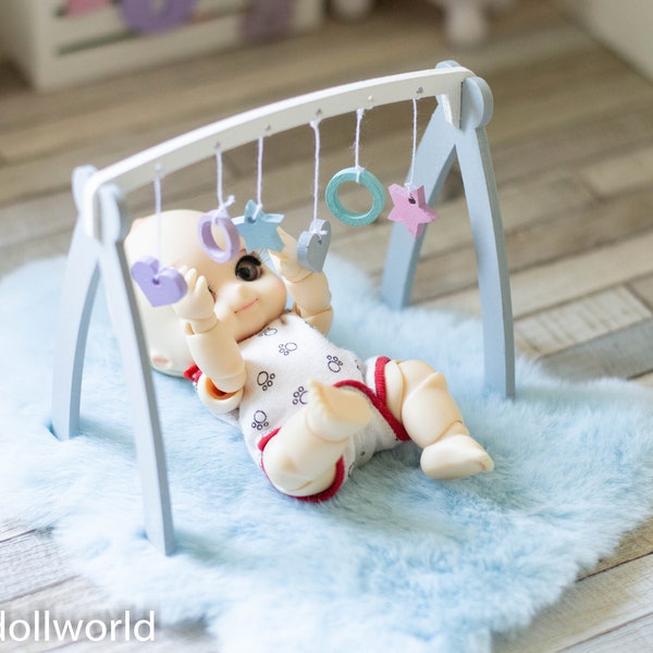 1/6, 1/8 miniature baby activity center, mini baby gym, miniature baby toy, miniature nursery, miniature baby, BJD, nappy choo, happy choo