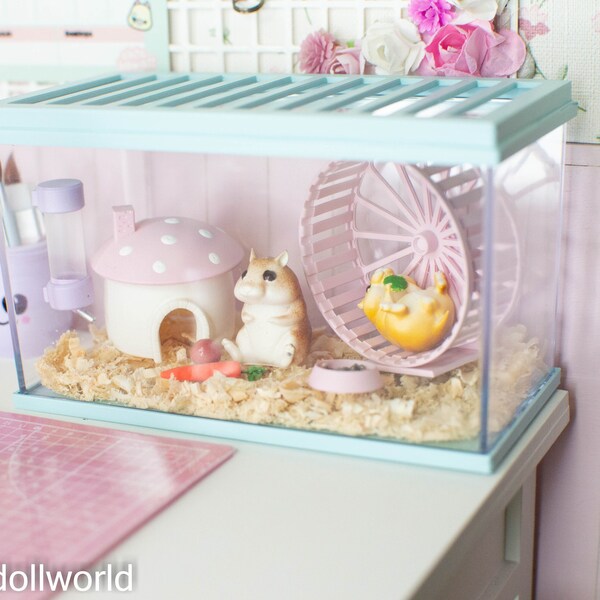 1/6, 1/4, miniature hamster cage, doll toy, dollhouse miniature, miniature hamster, BJD , MSD , dollhouse accessories, dollhouse prop