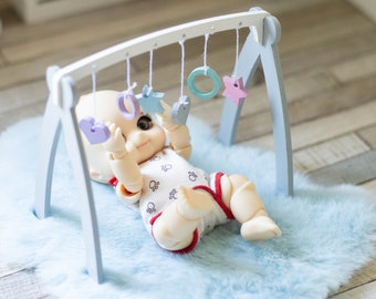 1/6, 1/8 miniature baby activity center, mini baby gym, miniature baby toy, miniature nursery, miniature baby, BJD, nappy choo, happy choo