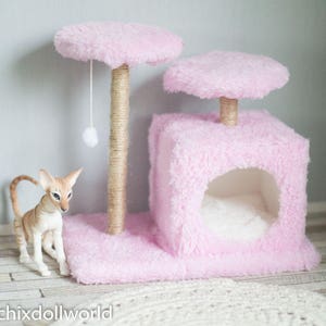 1:4 or 1/6, Cat tree,  climbing scratching post,  BJD cat, miniature cat accessories, bjdcat elleocat, evethecat, diorama accessories
