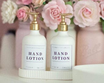 2 pc 1/4 miniature hand soap and lotion bottle on a tray, miniature hand soap, dollhouse miniature, minifee accessories, doll accessories