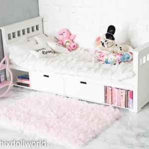 1/4, Dollhouse bed, miniature bed, 1/4, BJD, MSD, minifee, MNF, doll furniture, diorama, roombox, dollhouse