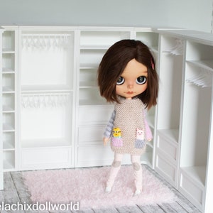 1/6 Miniatur begehbarer Kleiderschrank, minimalistischer Puppenkleiderschrank, BJD, MSD, Puppenmöbel, Diorama, Roombox Puppenhaus Bild 1