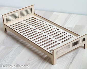 ドールハウスベッド、ミニチュアベッド、1/4、BJD、MSD、ミニフィー