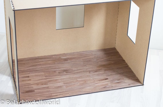 Dollhouse Floor Paper Wood Flooring in Walnut
