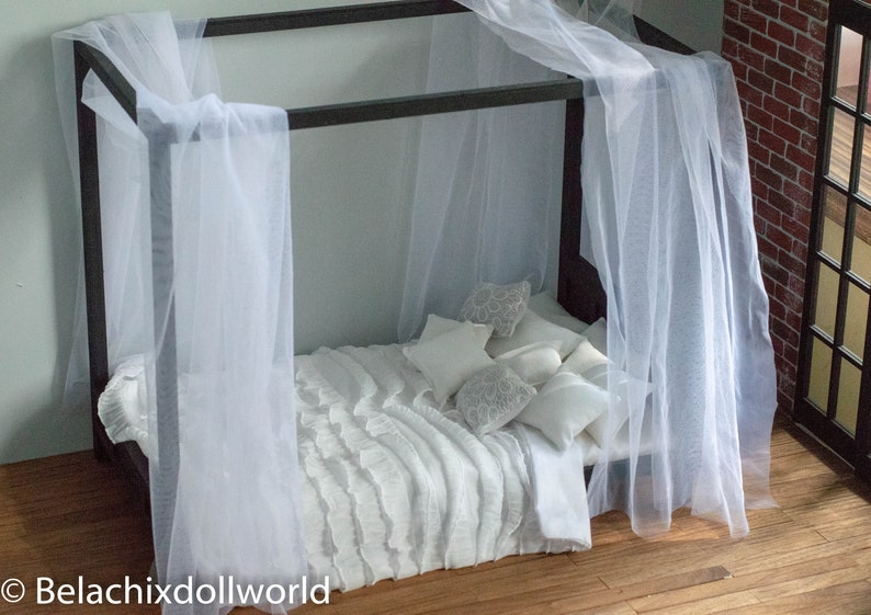 1/4 Canopy bed Kit Dollhouse canopy bed miniature bed Etsy