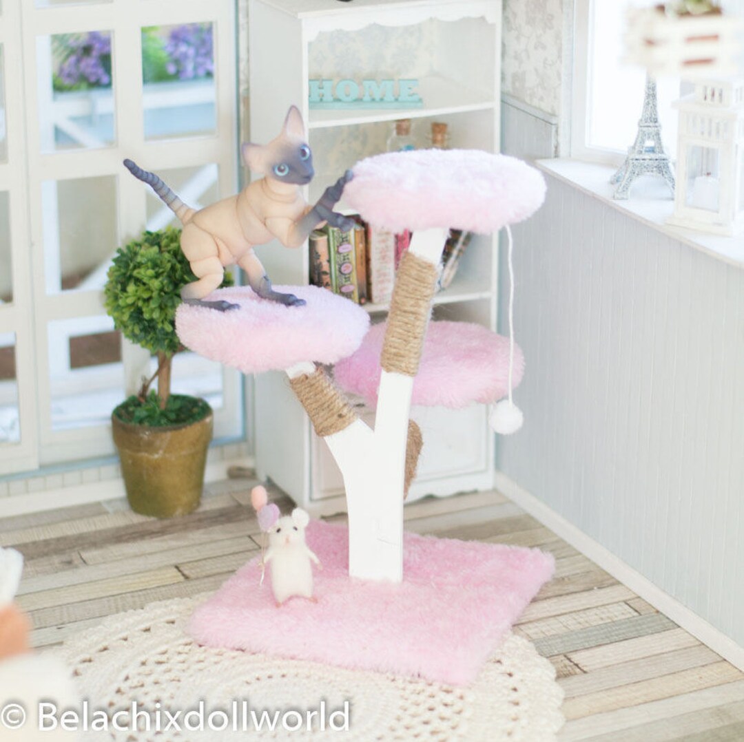 14 or 1/6 6 Cm Miniature Cat Tree Dollhouse Climbing Tree Etsy