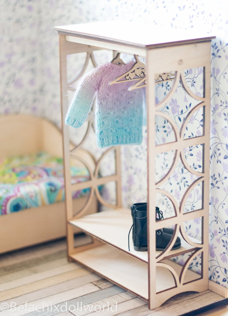 Shabby Chic 1/6 Size Miniature Clothing Rack / Wardrobe With 5 - Etsy