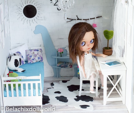 1/6 サイズのミニチュア デスクと椅子、ドールハウス テーブル、BJD
