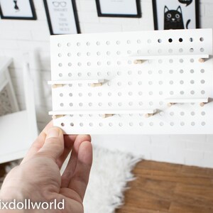 Miniature Peg Board, Dollhouse Pegboard, Miniature Wall Shelf ...