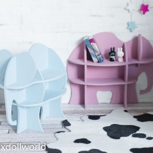 1/6 size miniature elephant shelf, dollhouse shelf, BJD,  diorama, roombox dollhouse