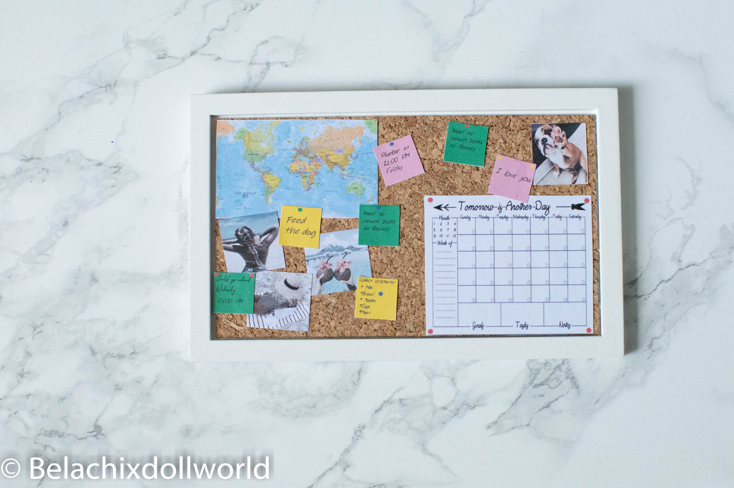 Miniature Bulletin Board Miniature Memory Board Dollhouse Etsy