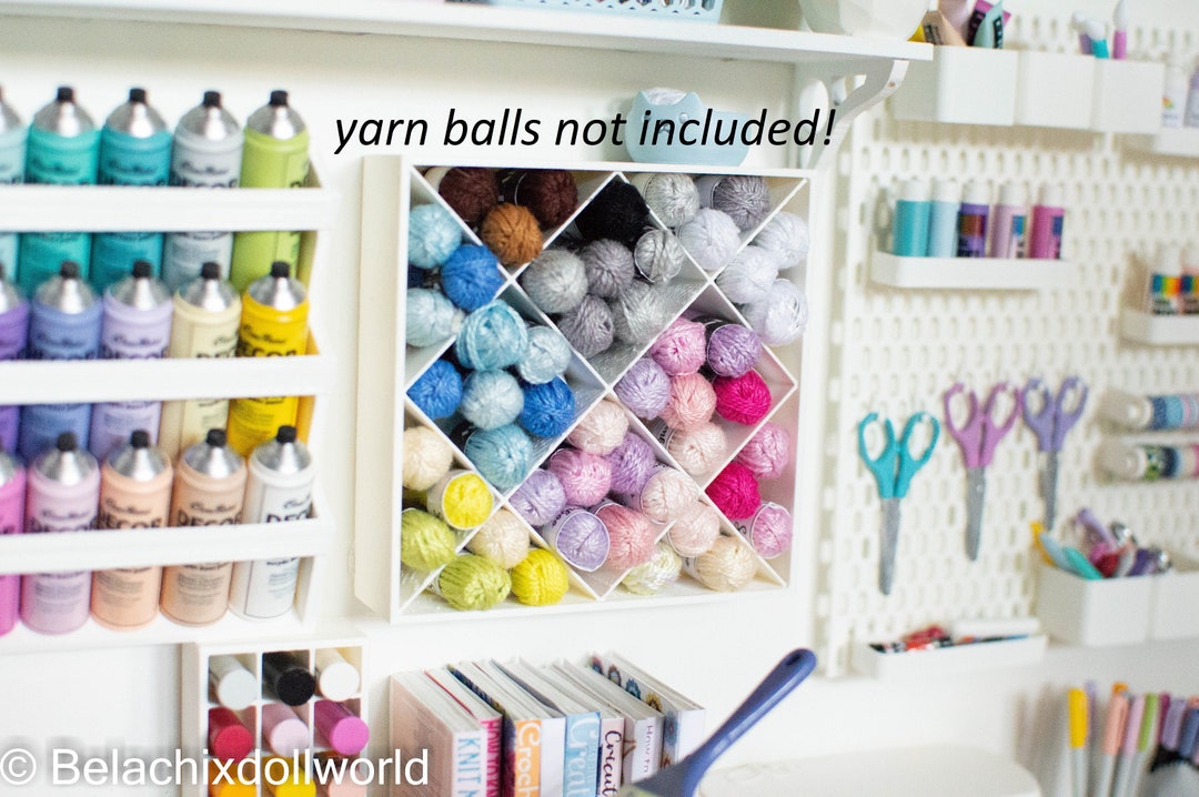 1/4, 1/6 Miniature EMPTY Yarn Rack, Dollhouse Craftroom, Miniature ...
