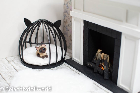 1:4 or 1/6, miniature cat nest, miniature cat house, doll cat, bjd pet house, BJD, cat tree, cat hideout, cat nest, cat accessories