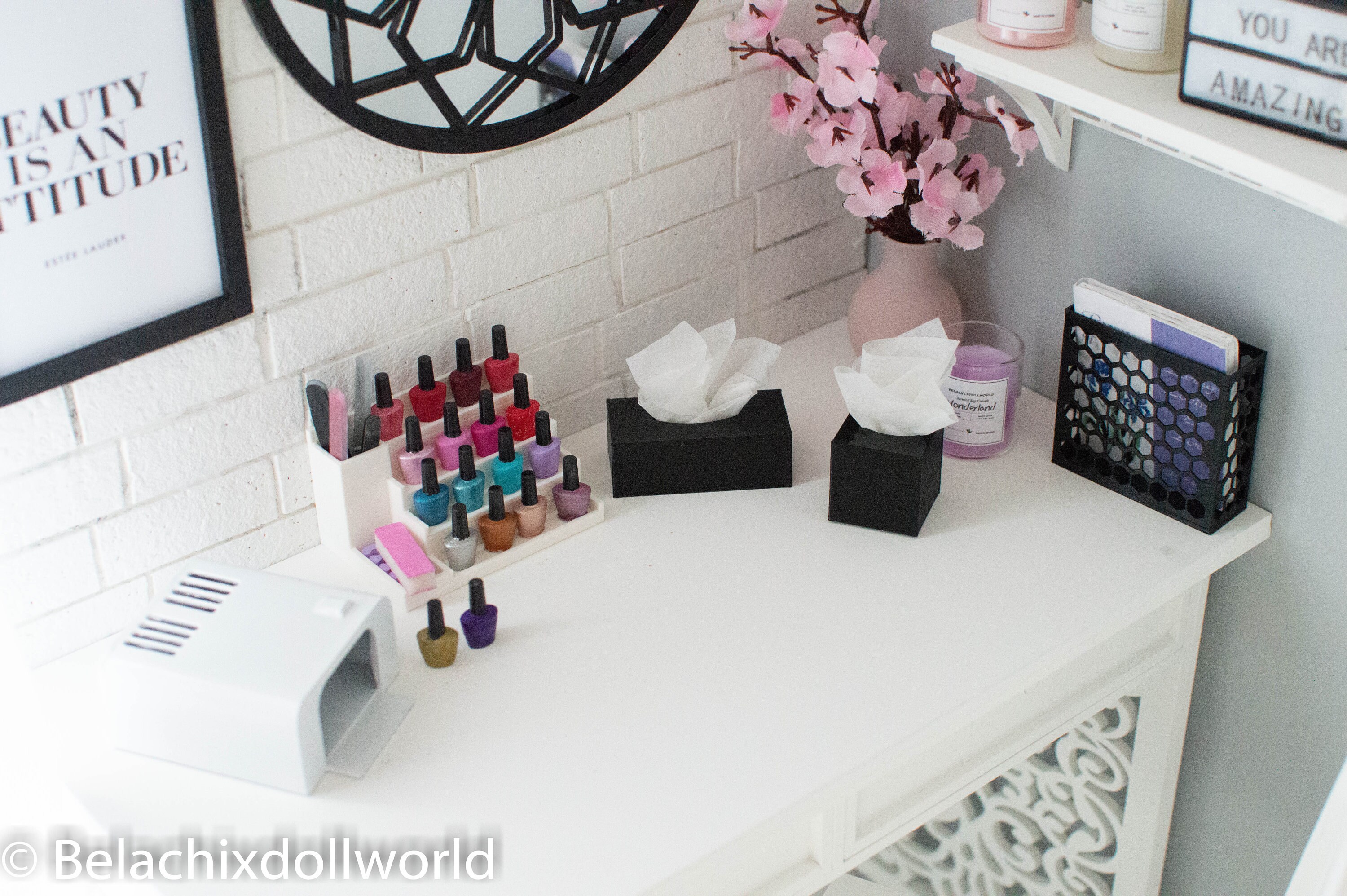 ミニチュアティッシュボックス1個、1/4または1/6、ミニチュア