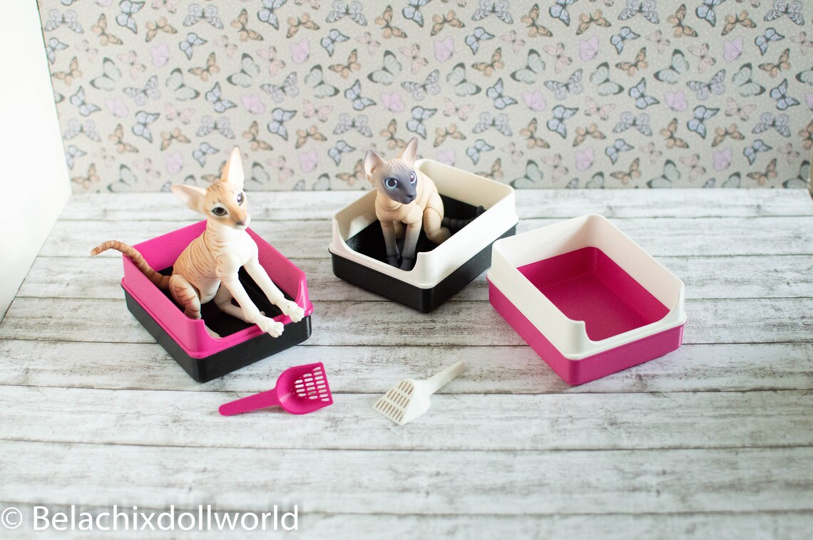 1:4 or 1/6 Miniature Cat Litter Box Scoop BJD Cat - Etsy