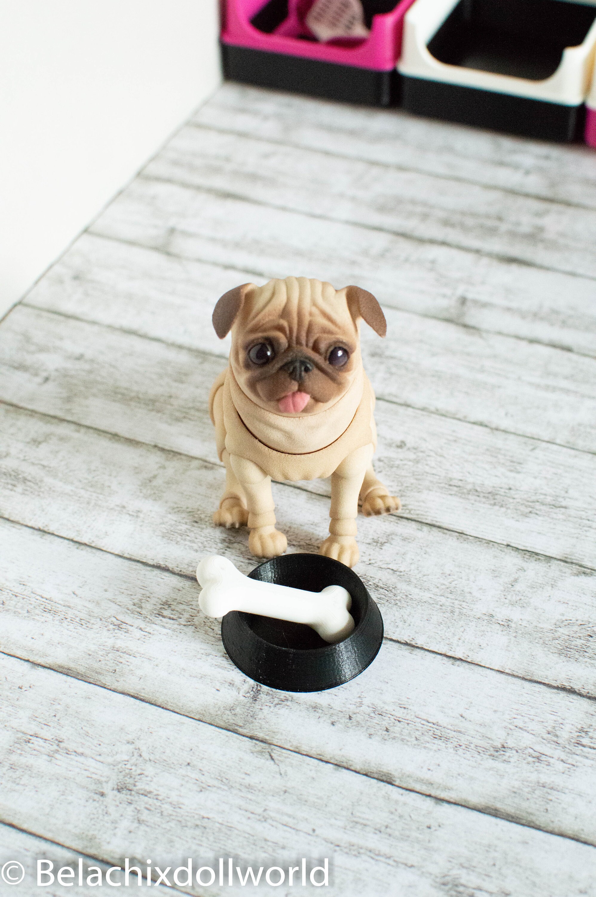 1:4 or 1/6, Miniature Dog Bowl, BJD Dog, Doll Accessories, Roombox