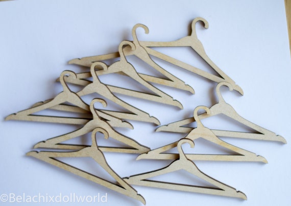 Dollhouse hangers, miniature wardrobe, 1/4, 1/6, MSD, , miniature doll clothing hangers, regular style SET of 10, diorama accessories