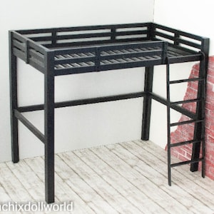 1:6 miniature high bed, dollhouse high bed, miniature bed,  1/6, dollhouse, doll furniture, diorama