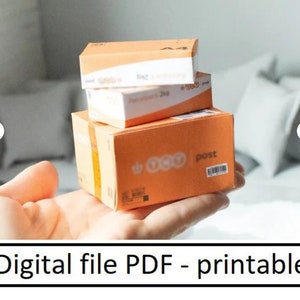 1/4, (works also in 1/6) miniature shipping box, dollhouse printable,  dollhouse shipping box,  dollhouse miniature, digital PDF file