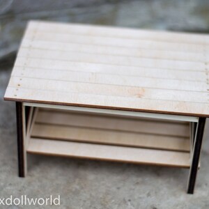 Optional KIT. 1/6 miniature coffee table BJD , tonner furniture, diorama dollhouse image 2