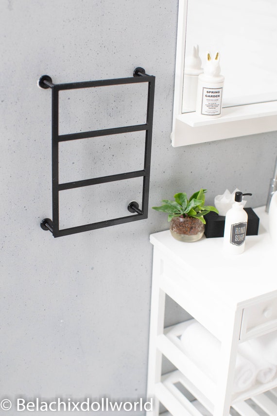 1:4 miniature bathroom towel rack, dollhouse bathroom towel rack, 1/4, MSD, minifee, BJD,  Roombox, diorama dollhouse