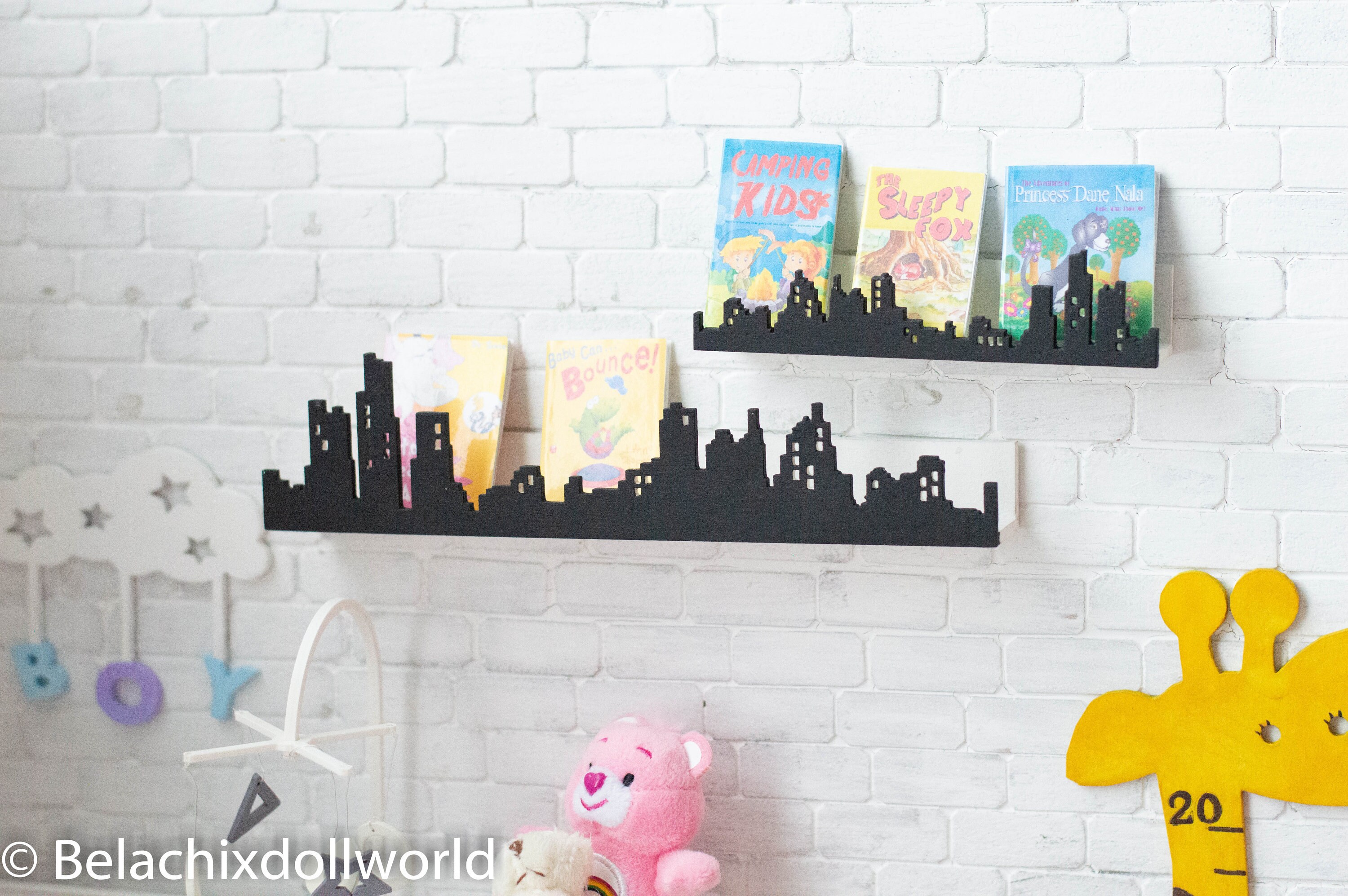 Miniature Wall Shelf City Silhouette Shelf Miniature Wall Etsy
