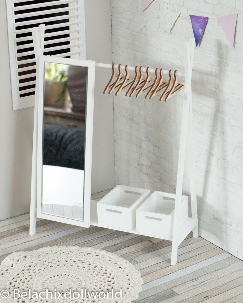 14 Miniature Clothing Rack Doll Wardrobe 10 Hangers BJD Etsy