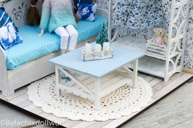 Optional KIT. 1/6 miniature coffee table BJD , tonner furniture, diorama dollhouse image 1